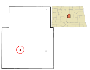 Poziția localității McClusky, Dakota de Nord