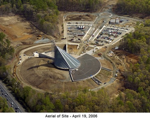 Aerial view of the Museum under construction in April 2006