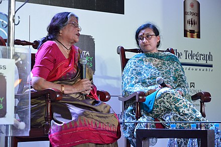 Nabaneeta Dev Sen with her daughter Antara (right) in 2013 in Kolkata