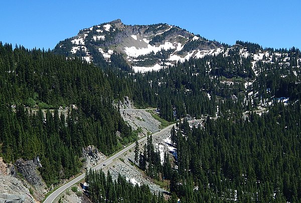 A series of switchbacks on SR 410 approaching Naches Peak