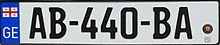 EU-style Georgian new registration plate New EU style vehicle registration plates of Georgia (3).jpg