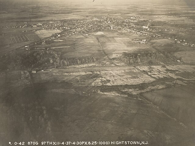 Aerial view of Hightstown in 1938