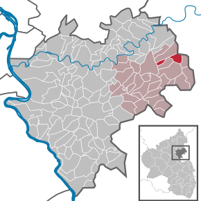 Poziția Oberneisen pe harta districtului Rhein-Lahn-Kreis