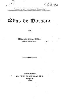 Odas de Horacio (trad. Eduardo de la Barra).djvu