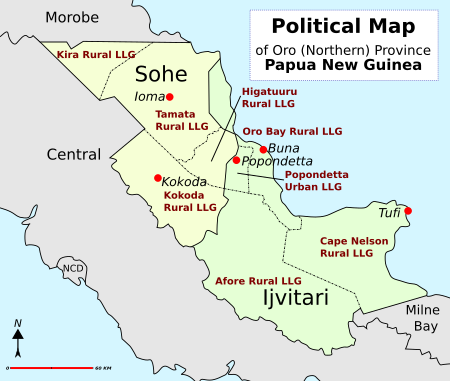 District map of Oro Province Orodistricts.svg