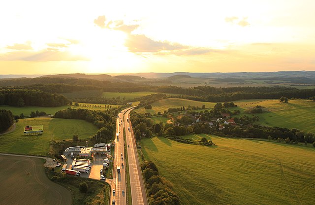 Aerial photo of D1 near Ostředek
