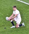 Anglický kopáč Owen Farrell v utkání mezi Anglií a Austrálií