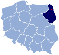 English: Augustów on the map of Poland Polski: Augustów na mapie Polski