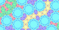 Reconstruction of the small scale pattern (thick black lines) in left panel, using small girih tiles.