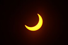 Partial solar eclipse of June 10, 2021 (of annular event) from Halifax, Canada, member 23 of Saros series 147 Partial Solar Eclipse, 10 June 2021 (51237879346) (cropped).jpg