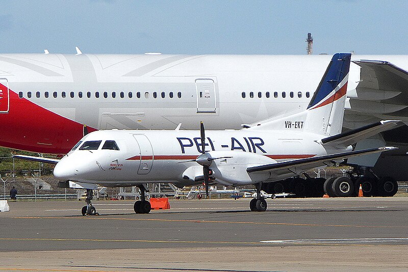 File:Pel-Air (VH-EKT) Saab 340A at Sydney Airport.jpg