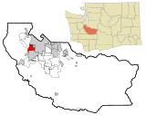 Pierce County Washington Incorporated and Unincorporated areas University Place Highlighted.svg
