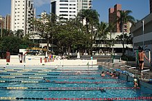 Swimming in the Tennis Club of Campinas (TCC).