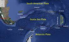 Map of plate boundaries with velocities of plate motion. Plate boundaries and motion.png