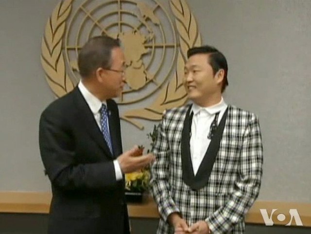 U.N. Secretary General Ban Ki-moon meeting with Psy