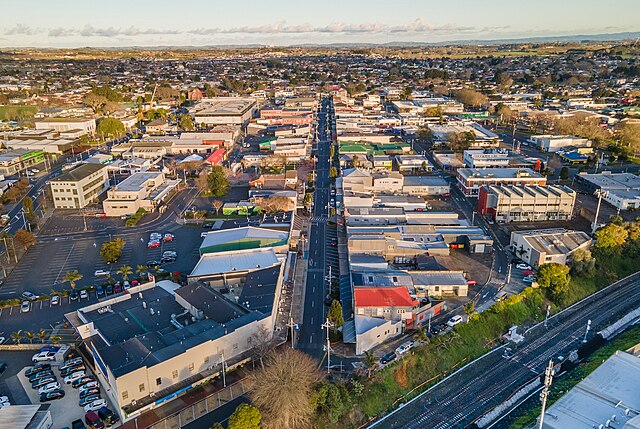 Pukekohe CBD, as seen from above
