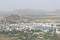 Pushkar city, viewed from hill above, Rajasthan.