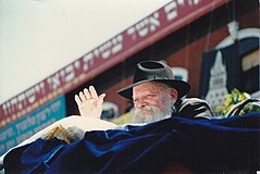 Waving to children at a Lag Beomer parade.