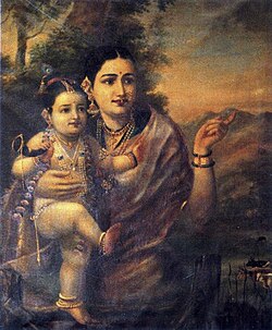 Raja Ravi Varma, Yasoda with Krishna.jpg
