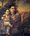 कन्हैया, माता यशोदा क्य गोद में, (राजा रवि वर्मा क्य पेंटिंग)