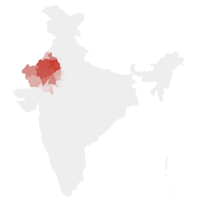 Rajasthani language speakers in India.