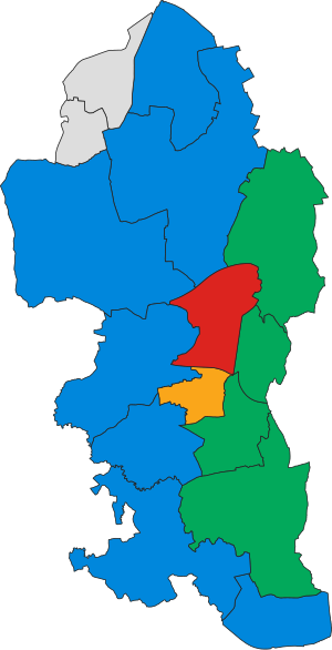 Reigate and Banstead Surrey local election map 2023.svg