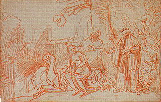 Suzannah and the Elders, 1634, drawing in Sanguine on paper, Kupferstichkabinett Berlin