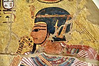 Representation of the deified Amenhotep I. From Tomb TT359 at Deir el-Medina, Egypt. Neues Museum, Berlin.jpg