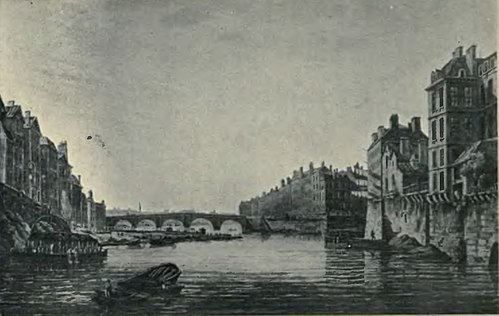 L’île Saint-Louis sous le règne de Louis XVI, d’après une aquarelle anglaise (musée Carnavalet)