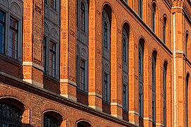 Rotes Rathaus, Berlin-Mitte, Fassadendetails Ostseite, 160213, ako