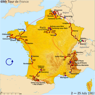 1982 Tour de France, Prologue to Stage 10 Wikimedia list article