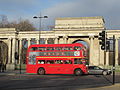 An eastbound route 9 bus at Hyde Park Corner (30 December 2012)