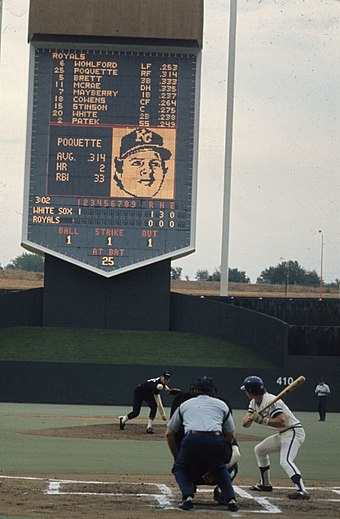 A game versus the White Sox at Royals Stadium, September 1976