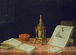 Los cinco sentidos en el reloj de mesa (c. 1631-1635), Musée de l'Œuvre Notre-Dame, Estrasburgo