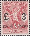 San Marino 1924 Mi 6 stamp (Postal Notes 3l).jpg