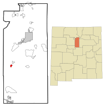 Santa Fe County New Mexico Incorporated and Unincorporated areas Madrid Highlighted.svg
