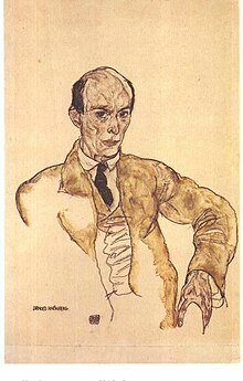 Arnold Schoenberg by Egon Schiele (1917) Schiele - Bildnis des Komponisten Arnold Schonberg. 1917.jpg