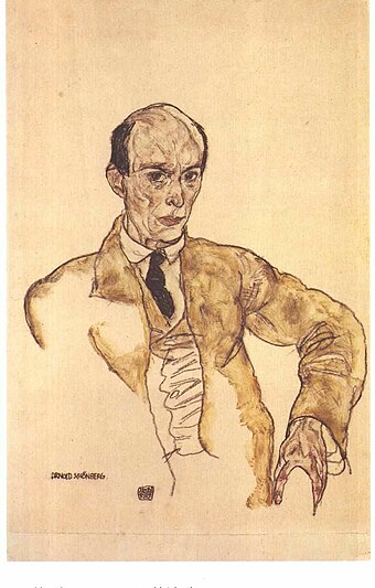 Arnold Schoenberg in 1917; portrait by Egon Schiele