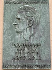 Gedenktafel für Arno Holz, Stübbenstraße 5