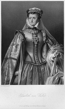 Elisabeth von Valois, Stahlstich von Lämmel nach Vorlage von Ramberg