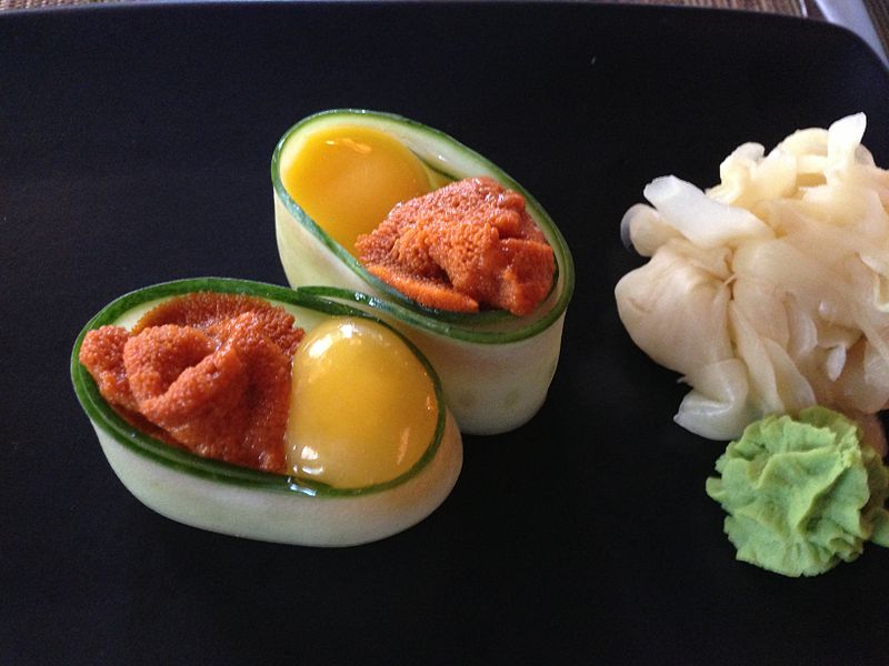 File:Sea urchin and quail egg sushi.JPG