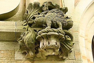 Stone carving of the famous porcupine crest of the Sidneys Sidney Porcupine - geograph.org.uk - 844036.jpg