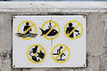 Fishing forbidden sign and others