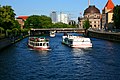 Ships on the Spree in Berlin-Mitte near by Museumsinsel