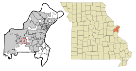 St. Louis County Missouri Incorporated and Unincorporated areas Winchester Highlighted.svg