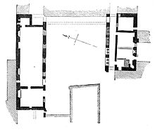 A plan of the priory from 1882 St James' Priory Bristol Ground Plan.jpg