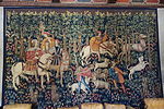 Thumbnail for File:Stag hunt, Franco-Flemish Gothic, mille-fleurs tapestry, woven c. 1500 AD - Hearst Castle - DSC06346.JPG