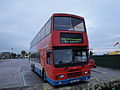 Stagecoach in Hampshire 13620 (NDZ 3020, previously H723 KDY), a Leyland Olympian/Alexander, in Ryde, Isle of Wight bus station. At the time essential track renewal work taking place at Ryde Esplanade railway station over the weekend of 30 and 31 October 2010. During the course of the works rail replacement buses were run between stations at Ryde Esplanade and Ryde St John's Road. Due to vehicle restrictions on Ryde Pier at the time, no replacement services were run along the pier.