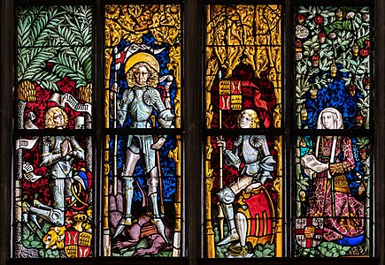 Stained glass window in the St. George’s Collegiate Church, Tübingen, Germany