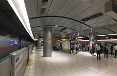 Tsukuba Express platforms in October 2019